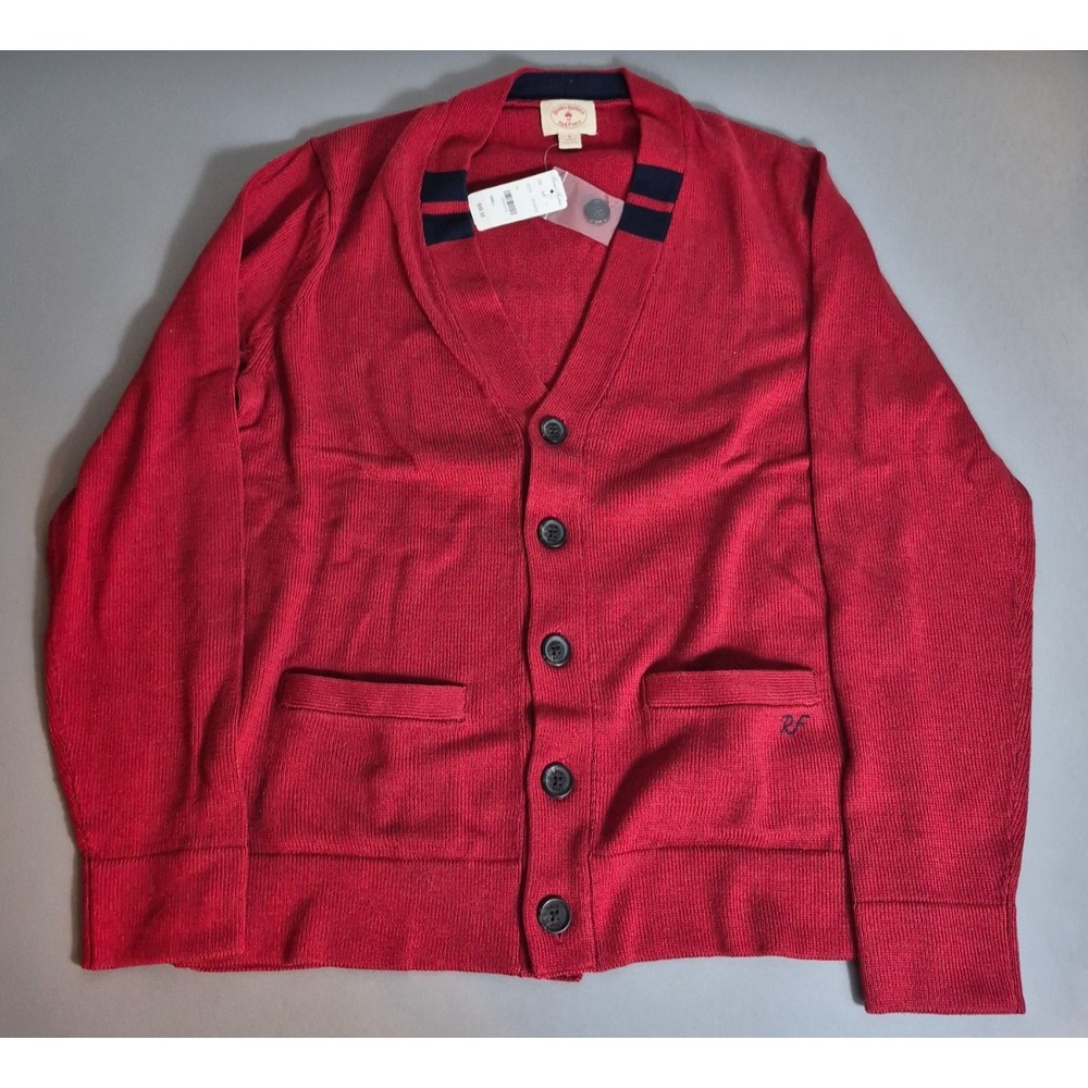 Brooks Brothers Red Fleece Mens Cardigan Sweater Preppy Small NEW NWT